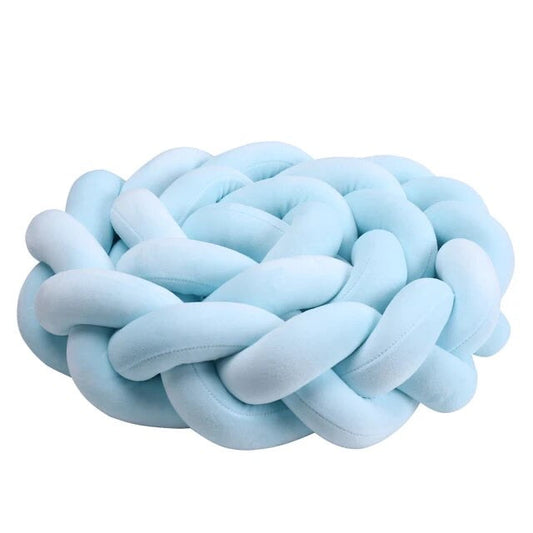Babyblauw Kussenbumpers | Blauw Braided Crib Kussen | Babyboogaloo