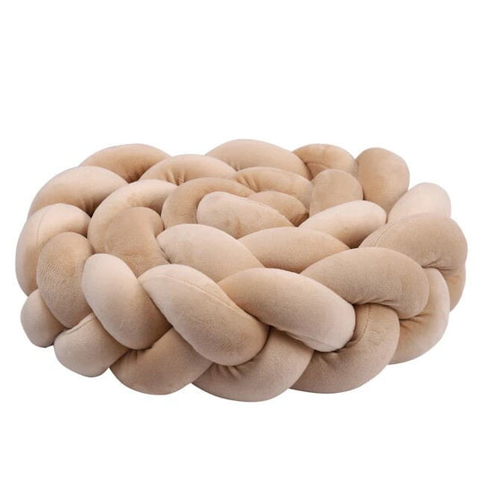 Velvet Beige Kussen | Beige Vlecht Kussen | Babyboogaloo
