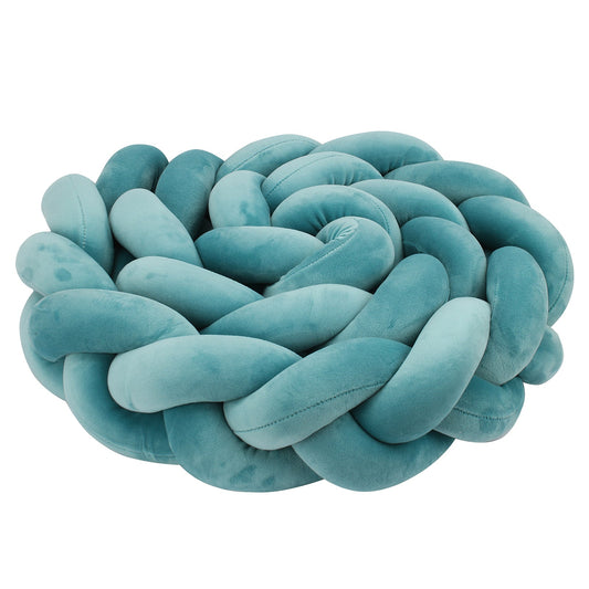 Turquoise Gevlochten Wiegbumper | Turquoise wiegbumper | Babyboogaloo